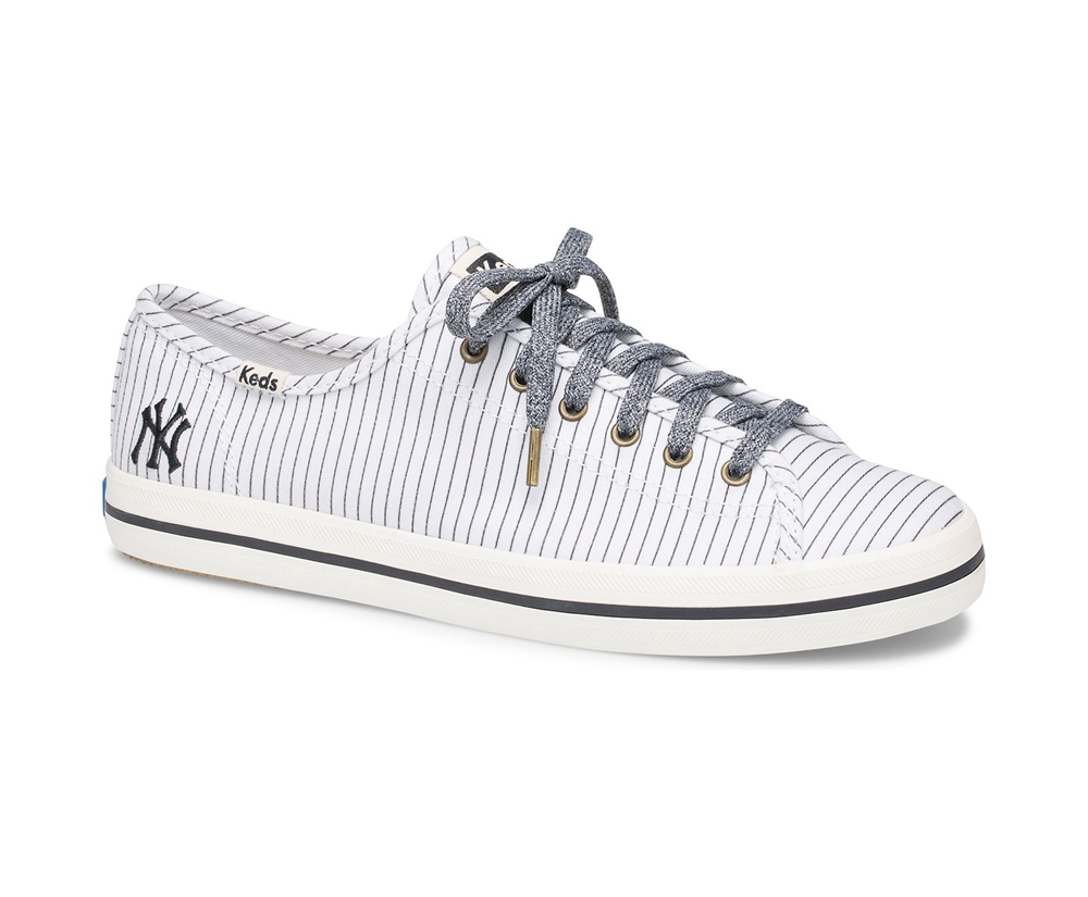 Πανινα Παπουτσια Γυναικεια - Keds Kickstart Mlb® - Λευκα - XGLKZ5817